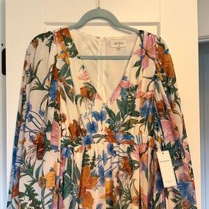 Aura Multicolor Floral Long Sleeve Maxi Dress